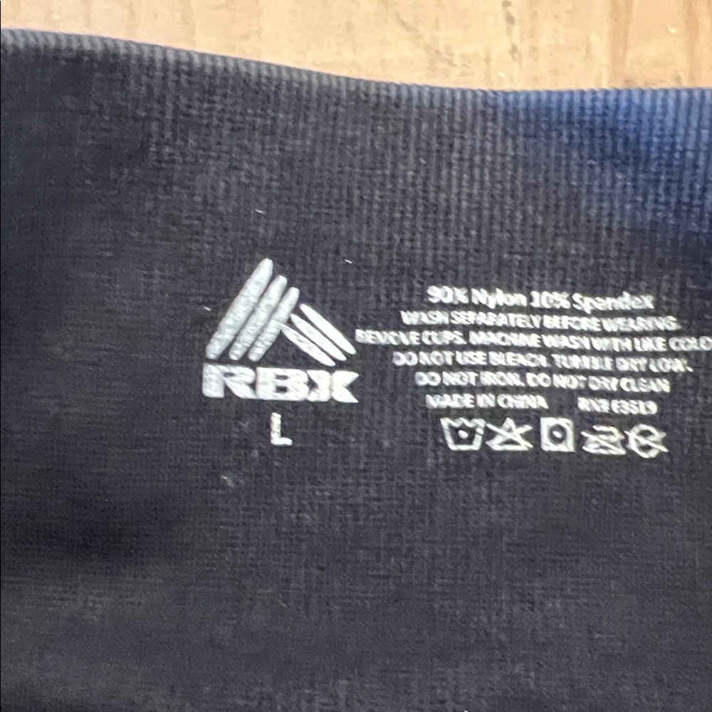 RBX Navy Ribbed Side-Panel Kids Leggings - Picture 2 of 3